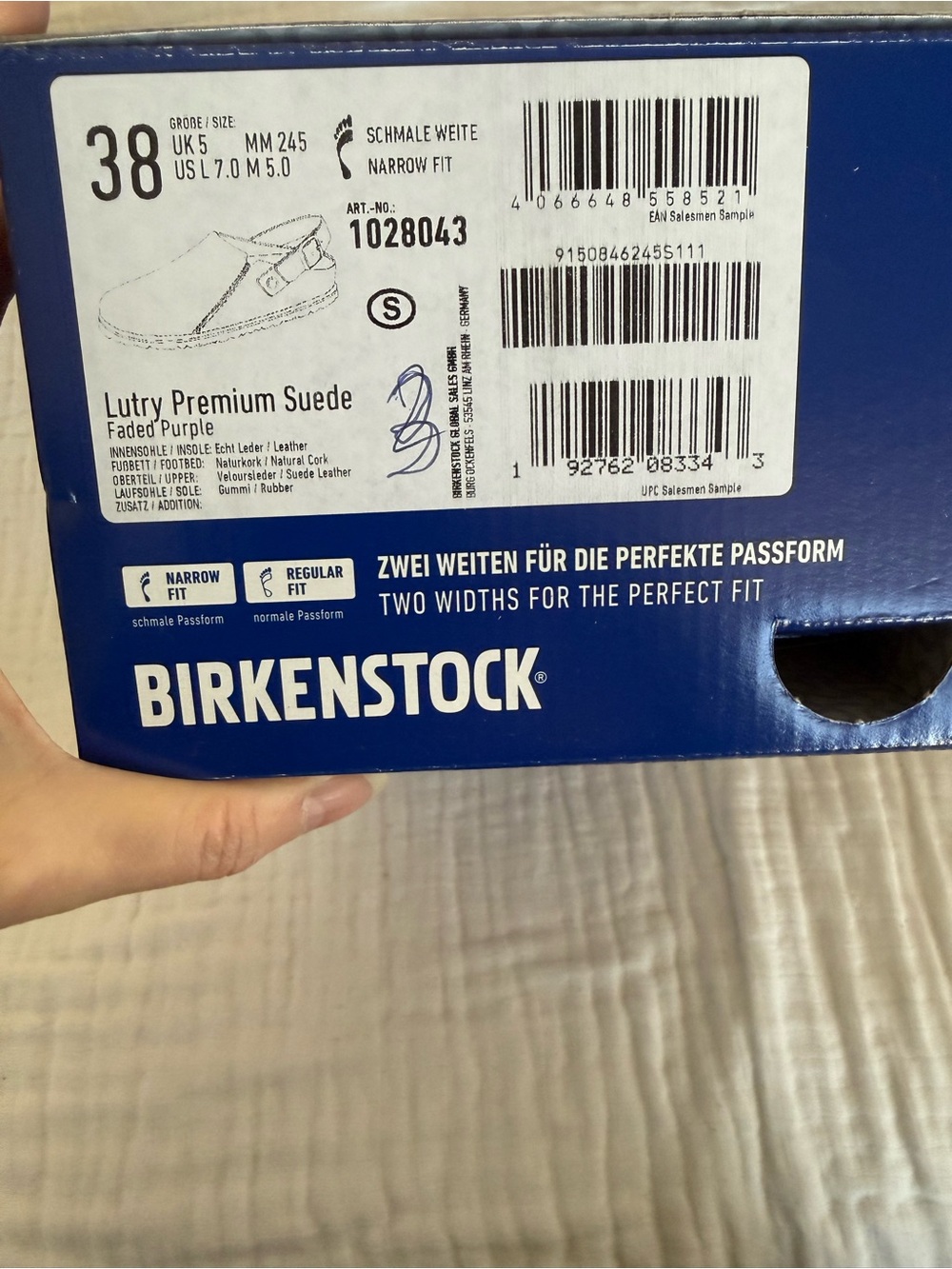 NWT Birkenstock Lutry Premium Suede Leather Clogs Size 38 Medium/Narrow - Picture 7 of 7